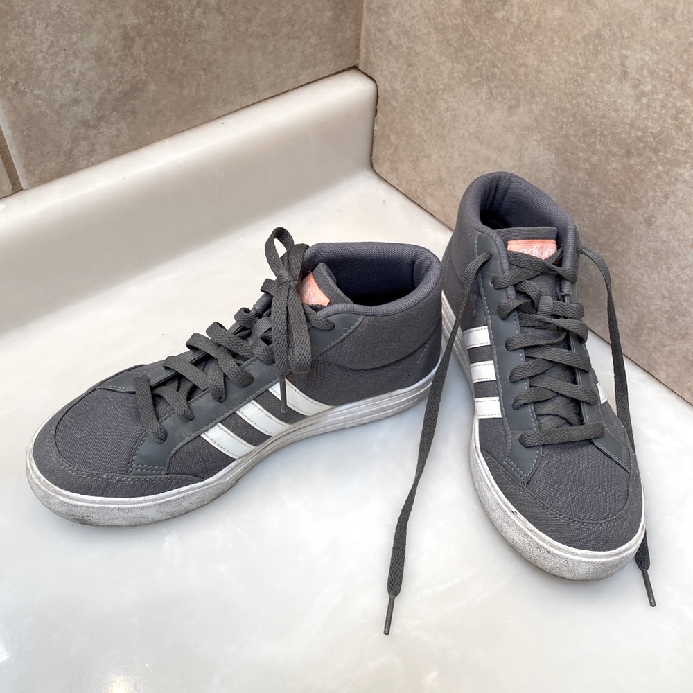 Gray Adidas high tops